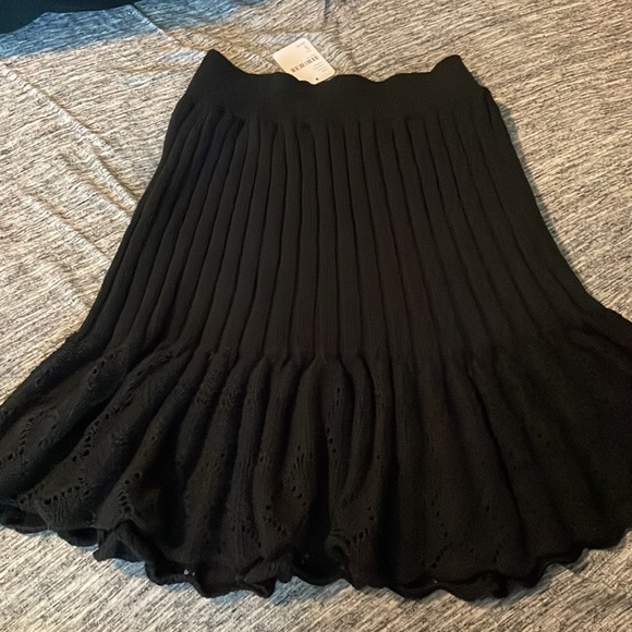 Free People Camille Crochet Sweater Skirt in Black - Picture 2 of 6